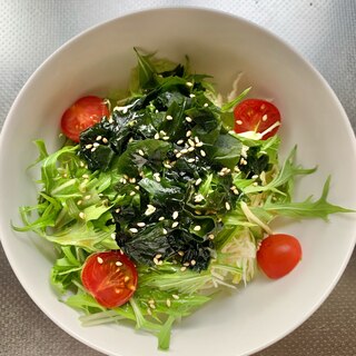 水菜とわかめのチョレギ風サラダ